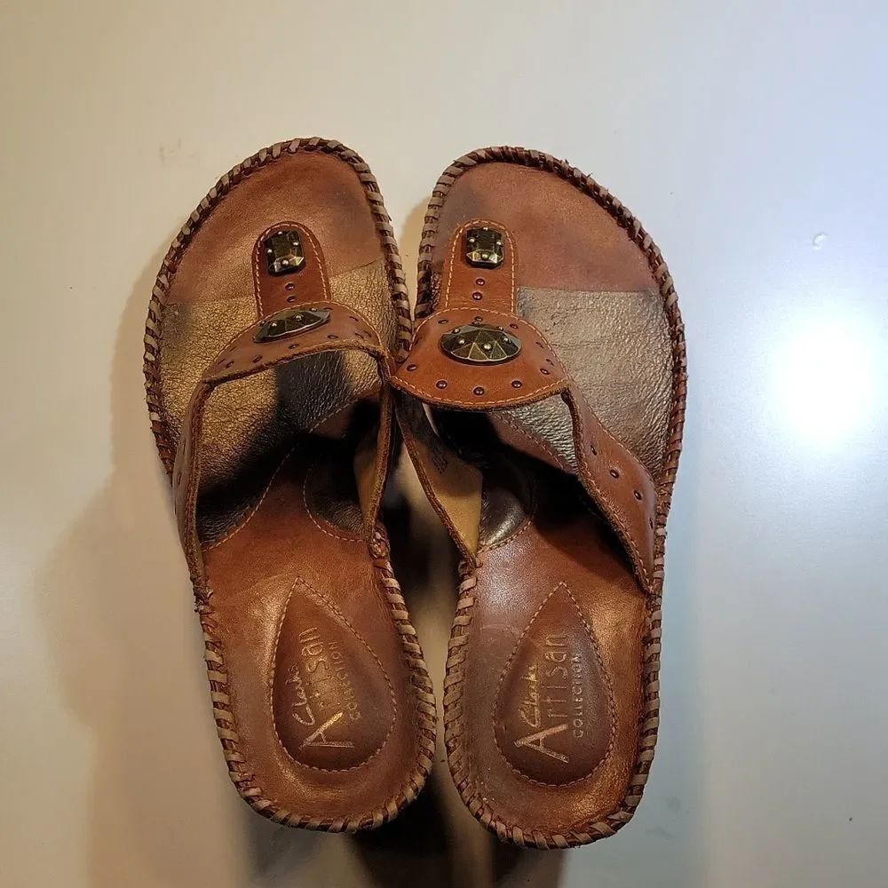 CLARKS ARTISAN COLLECTION WEDGE THONG SANDAL - Picture 6 of 13